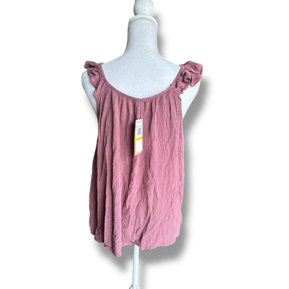 Women's Mauve Ruffle Tank Top Size Medium NWOT - Picture 2 of 4